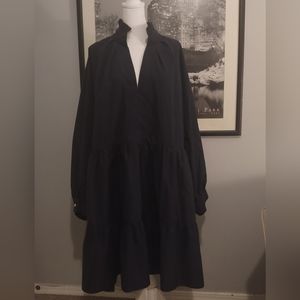 Long Sleeve V-neck 3 Tier Dress